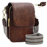 lifwimner Small Crossbody Purse for Women Large Capacity Phone Shoulder Bag Vegan Leather Cell Phone Bags with Card Slots & Removable Adjustable Straps(Coffee)