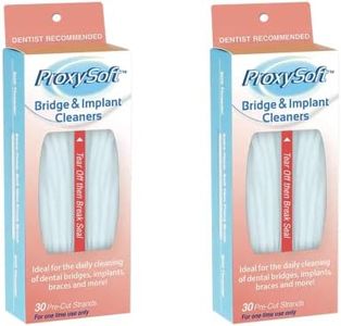 Dental Floss for Bridges and Dental Implants for Optimal Oral Hygiene - Floss Threaders for Bridges and Implants with Extra-Thick Proxy Brush - Bridge and Implant Cleaners (2 Packs) by ProxySoft
