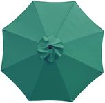 Sunnyglade 9ft Patio Umbrella Replacement Canopy Market Umbrella Top Outdoor Umbrella Canopy with 8 Ribs (Dark Green)