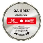 12 Inch 100T Upgrade TCG Grind Aluminum Non-Ferrous Metal Saw Blade with 1-Inch Arbor