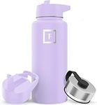 IRON °FLASK Sports Water Bottle - 32 Oz 3 Lids (Straw Lid), Leak Proof - Stainless Steel Gym & Sport Bottles for Men, Women & Kids - Double Walled, Insulated Thermos, Metal Canteen