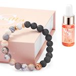 Anxiety Bracelet for Women- Lava Rock and Jasper Crystal Bracelet Diffuser with Good Sleep Oil - Aromatherapy Crystals – Anti Anxiety Relief - Wellness Bracelet Gifts for Women - Gift Box