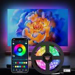 TV Led Lights, [Music Sync] Diyife 3m/9.8ft RGBIC LED TV Backlights for 32-45 inch TV, Rainbow-Like Colour LED Lights for TV with Bluetooth, 16 Million Colors Changing, App Control, Timer Function