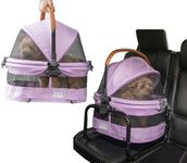 Pet Gear No-Zip View 360 Ultra Lite Pet Safety Carrier & Car Seat for Small Dogs & Cats Push Button Entry, 15", Larkspur