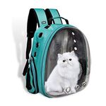 Buraq Astronaut Transparent Pet Carrier Backpack - for Travel, Hiking, Designed with Breathable Space, Ventilated, Airline-Approved, Sturdy Pad for Puppies & Cats (31.8L x 25.4W x 41.9H Centimeters)