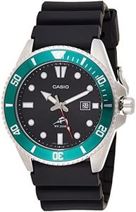 Casio Men's Stainless Steel Quartz Sport Watch with Resin Strap, Black, 26 (Model: MDV-106B-1A3VCF)