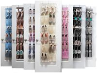 ZOBER Over the Door Shoe Organizer, 24 Pockets - Hanging Shoe Rack W/Mesh Pockets to Store Shoes, Towels, Snacks, Toys - Closet, Pantry Storage