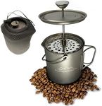 EXPLORATION GADGET Titanium Camping Coffee Maker use as French Press, Coffee Pot, Titanium Cup, Tea Pot, Camping Cookware