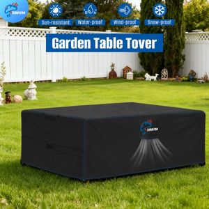 SIRUITON Garden Furniture Cover 250x250x90cm – Waterproof 420D Oxford, Heavy Duty, Black
