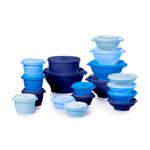 Tupperware Heritage Collection, New 36 Piece Food Storage Container Set in Vintage Blue, Dishwasher Safe and BPA Free (18 containers, 18 lids)