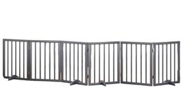 The Menifest | Wooden Freestanding Foldable Pet Gate for Dogs, Over Fence, Dog Partition for Your pet and Baby Protection (Grey, 6-Panel)