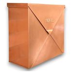 NACH Chicago Copper Extra Large Mailbox, Rust Resistant Large Mailboxes for Outside Wall Mount, Industrial Metal Wall Mount Mailbox, Extra Large Capacity Mailbox, 12 x 12 x 4.8, MB-6301CP