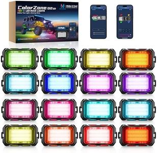 MICTUNING Q2+ MAX RGB+IC Rock Lights - 16 Pods Multi-Color DIY Effect Underglow Neon Kit, Individual Group Control, APP Music Sync, IP68 Waterproof