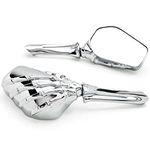 Krator Custom Chrome Motorcycle Skeleton Bone Mirrors Compatible with Harley Davidson XL Sportster 1200 Custom