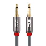 C&E CNE722870 50 FT(15.2 M) 3.5mm Aux Male to Male Extension Stereo Audio Cable Grey (50 Feet/15.2 Meters) Compatible for iPhone, iPad or Smartphones, Tablets, Media Players