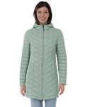 Outdoor Ventures Womens Winter Thermolite Long Puffer Coat, Ladies Lightweight Quilted Parka Windproof Waterproof Warm Insulated Jacket with Hood Ice Green M/UK 12