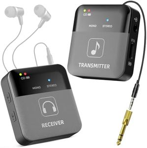 SINWE P12 Wireless in Ear Monitor System, 2.4GHz Wireless IEM System - 24bit/48kHz HD OTG Monitoring, Auto-Pairing Transmitter & Beltpack Receiver for Live Stage, Church, Studio