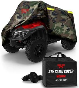 Badass Moto Camo ATV Covers Waterproof Outdoor Heavy Duty, Rip-Resistant, Night-Reflective Quad Cover w/Advanced Waterproofing, Easy-Access Zipper and Vents Four Wheeler Accessories - Camo Medium 85"