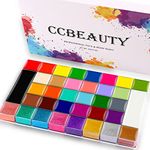 CCbeauty Professional 36 Colors Face Body Paint Oil Based,Face Painting Palette Kit Safe Non-Toxic Hypoallergenic Neon Pigmented Body Paints for Halloween SFX Special Effects Costume Cosplay Makeup