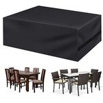 OKPOW Patio Furniture Covers Waterproof - 90"x60"x27.8" Rectangular Outdoor Furniture Covers - 600D UV Resistant Dust Protection Garden Patio Table Cover Housse Meuble Exterieur for Table Sofa Set