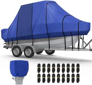 RVMasking T-Top Center Console Boat Cover,1400D Reinforced, 22'-24', Blue