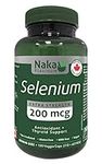 Naka Platinum SELENIUM (Selenomethionine) Extra Strength 200 mcg Antioxidant and Thyroid Support - BONUS SIZE 150 Veggie Caps (BONUS SIZE 110+40 FREE)