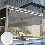 UTOYA Cordless Outdoor Roller Shade, Transparent PVC Plastic Window Curtains For Patio Deck Porch Pergola Balcony Backyard Or Other Outdoor Spaces Blinds,Custom Size (Color : Clear, Size : 4' W x 14