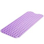 MASS DYNAMIC Extra Long Bath Mats Non Slip Bathtub Mat Mildew Resistant Shower Mats with Anti Slip Suction Cups | Easy Clean Bathtub Mat with 176 Drain Holes (Transparent Purple)