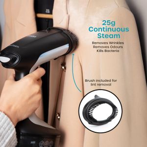 Swan Portable Garment Steamer – Handheld Fabric Steamer, Black