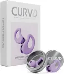 CURVD Everyday Earplugs – Ultra Soft, Customizable Sleep, Travel, Sensitivity, Noise Protection, for Sound Canceling Isolation, up to -30dB Reduction, NRR 15, Reusable and Sustainable (Purple)