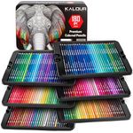 KALOUR 180 Colored Pencil Set for Adults Artists kids- 3.3mm Rich Pigment Soft Core -12 Metallic Pencil - Wax-Based - Ideal for Coloring Drawing Sketching Shading Blending - Vibrant Color