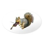 CafePress Squirrel Violin Oval Car 