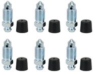 6 PCS Brake Bleeder Screws,Bleeder Valve,Bleeders, Caliper Bleeder Screw with Rubber Cap 3/8-24 x 1.18 Inch Length, H9402-6, 12701, 13901, 6858,Standard SAE Bleeding Screws Bleed Kit