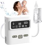 Hommie Nasal Aspirator Baby, Electric Baby Nose Sucke with 9 Levels Suction & Light & White Noise Soothing Function, Food-Grade Silicone Tips Convenient Storage Split Removable for Cleaning