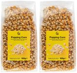 Popping Corn Kernels (500g, Pack of 2) Popcorn Seeds Bag (2 x 500g) Stovetop & Popcorn Maker Friendly