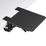 BONTEC Ergonomics Desk Extender Tray, 24cm*23cm Table Mount Arm Wrist Rest Shelf, 90° Foldable Elbow Arm Support, Clamp on Computer Arm Rest for Desk, Suitable for Office desks