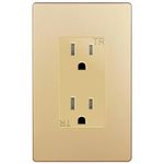 ENERLITES Elite Series Decorator Receptacle Outlet Child Safe Tamper-Resistant, Self-Grounding, Residential Grade, 15A 125V, UL Listed, Wall Plate Included, 61501-TR-GDWP, Gold
