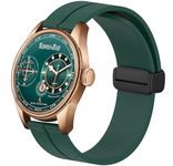 DOUBLERUN Chonograph Date Display Radium Dial Analoge Silicone Magnetic Belt Watch for Men, Series C-180-00 (Green)