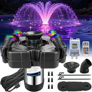 Pond Fountain Aerator with Lights, Fountain for Pond Lake Fish Farm