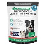 The Healthy Dog Co. Probiotics for Dogs (112 Servings) Digestive Enzymes Dog Probiotics, Digestive Support Prebiotics Dogs Fibre Supplement, Tummy Settlers Dogs Cats, Add Water for Dog Probiotic Paste