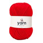 Korbond DK Red Yarn - 100g Acrylic Wool - Lightweight, Hypoallergenic & Durable Double Knit Crochet Yarn Knitting Wool (290m Total)