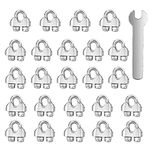 Abimars Wire Rope Clip M2 Cable Clamps with Locknut, Stainless Steel U Bolt Saddle Clamp Fasteners with Lock Nuts for Ø 2mm 1/16" Rigging Rope and Tension Cable Garden Wire Ropes 24pcs