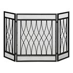 HOMCOM 126cm 3-Panel Metal Folding Fireplace Screen Heat Flame Protective Guard Child Pet Home Spark Barrier Surround w/Mesh Pattern