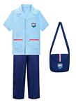 ReliBeauty Mailman Costume for Kids Blue,10-12/150