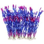 MyLifeUNIT Artificial Seaweed Water Plants for Aquarium, Plastic Fish Tank Plant Decorations 10 PCS (Purple)