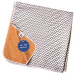 TotsAhoy! Baby Splat Mat for Under High Chair, 130cm Waterproof and Washable Spill Mat, Anti-Slip Floor Protector, Baby Play Mat- Grey Chevron