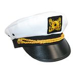 Kids' Cotton White Nautical Boating Captains Cap (Pack of 2), White