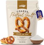 Snackathon Coarse Pretzel Salt, Heat Resistant Large Crystals, 2 LB Bulk Resealable Bag, Made in USA, All-Natural Topping for Soft Pretzels, Bagels & Breads