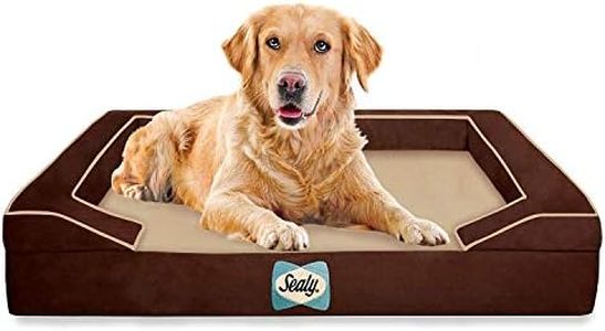 Sealy Dog Bed Pet Dog Bed | Quad Layer Technology with Memory Foam, Orthopedic Foam, and Cooling Energy Gel. Machine Washable Cover. Large, Autumn Brown, Model Number: Bella Large