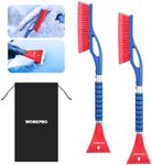 WORKPRO 27" Snow Brush and Ice Scraper for Car Windshield, Car Snow Brush and Ice Scraper with Foam Grip, 2-in-1 Detachable Snow Removal Tool, Storage Bag Included, 2 PC